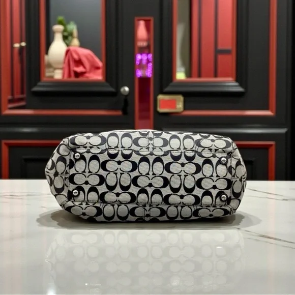 COACH Soho Signature Tote Satchel – Black & Gray (Style 13117) - Picture 2 of 6